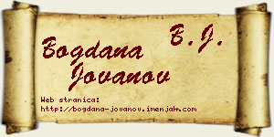 Bogdana Jovanov vizit kartica